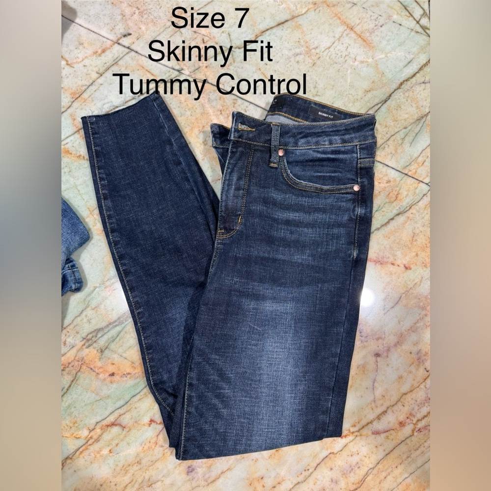 Tummy Control Women's Jeans in Dark Blue
